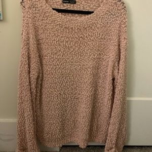Popcorn Knit Drop Shoulder Sweater